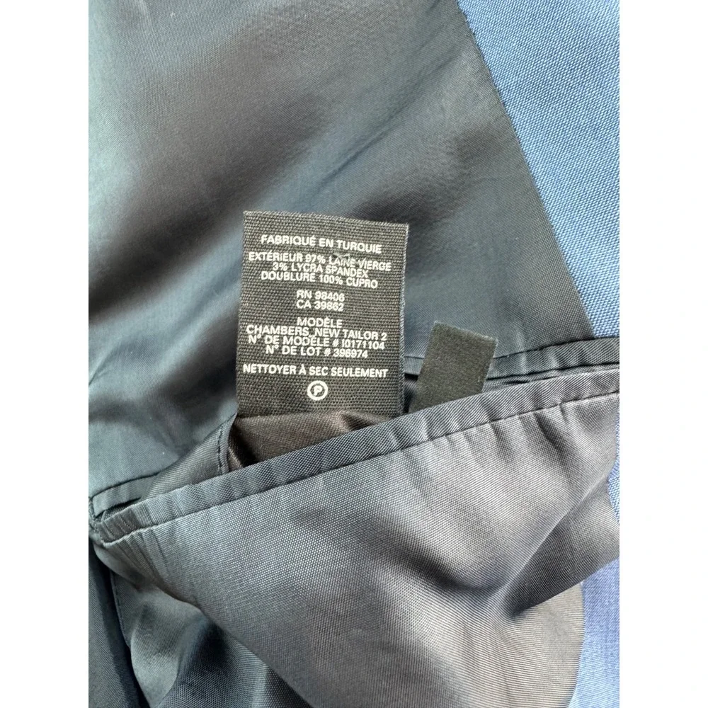 Theory Chambers New Tailor 2 Blue Wool Blend Suit Blazer Jacket Mens Size 38R - Picture 7 of 16